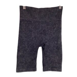 Double Zero Womens High-Waisted Ribbed Biker Shorts Size Small Gray‎